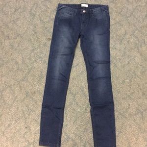 Free People dark wash skinny jeans, medium rise